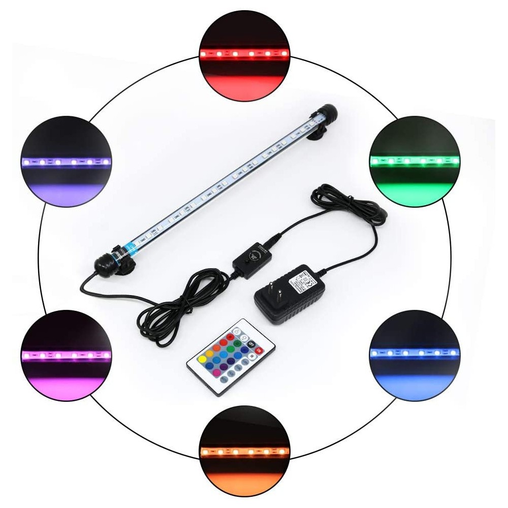 112 Rgb Akvarie Armatur 11w Led Med Sugekopper Ip67 Memory Funktion - Ledlife Akvarie