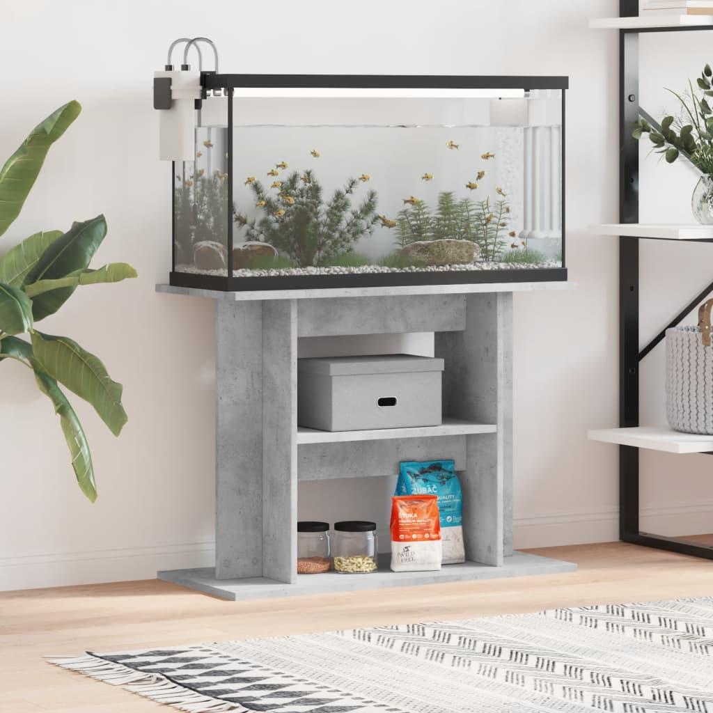 Akvariebord 80x35x60 Konstrueret Træ Betongrå - Boligcenter Akvarie  - 8720845417819