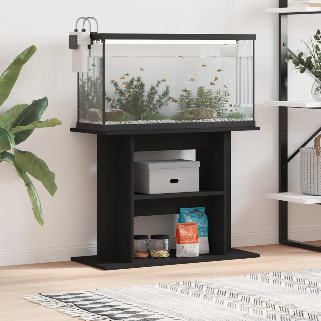 Sort Akvariebord 80x35x60 Konstrueret Træ - Boligcenter Akvarie  - 8720845417789