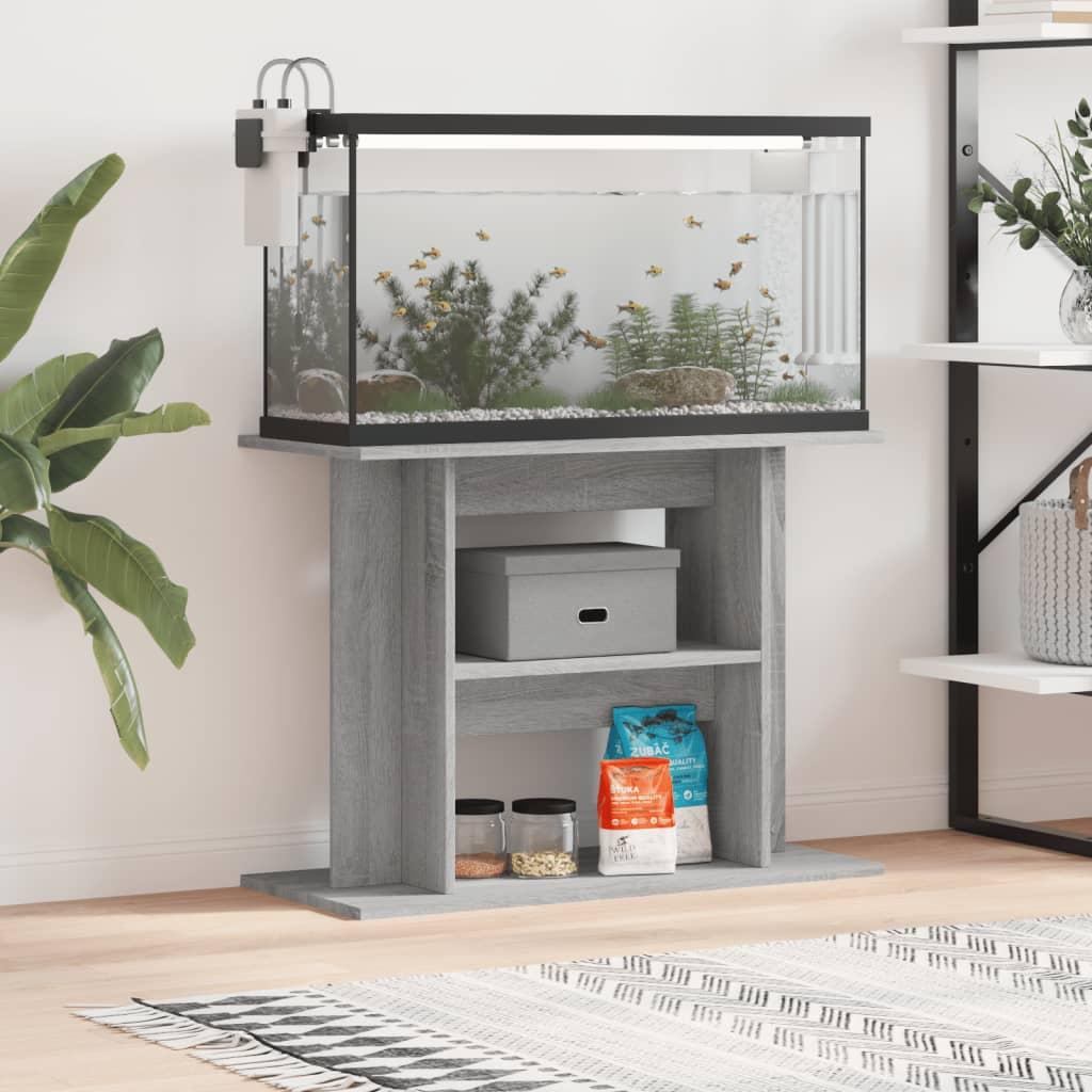 Akvariebord 80x35x60 Konstrueret Træ Grå Sonoma - Boligcenter Akvarie  - 8720845417833