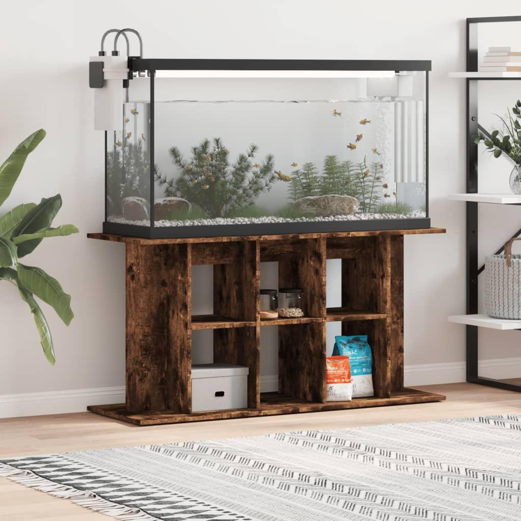 Akvariebord 120x40x60 Konstrueret Træ Røget Egetræsfarve - Boligcenter Akvarie  - 8720845417987