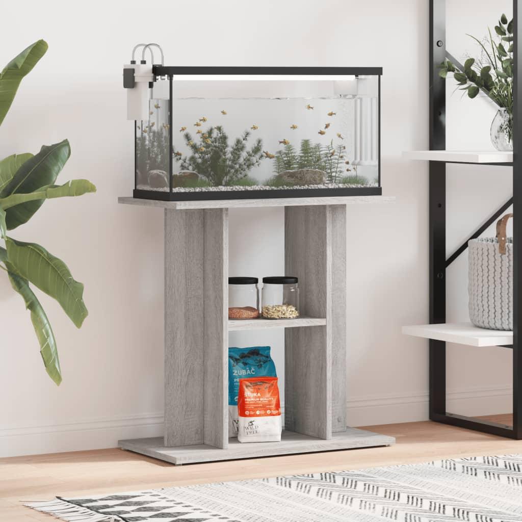 Akvariebord 60x30x60 Konstrueret Træ Grå Sonoma - Boligcenter Akvarie  - 8720845417758