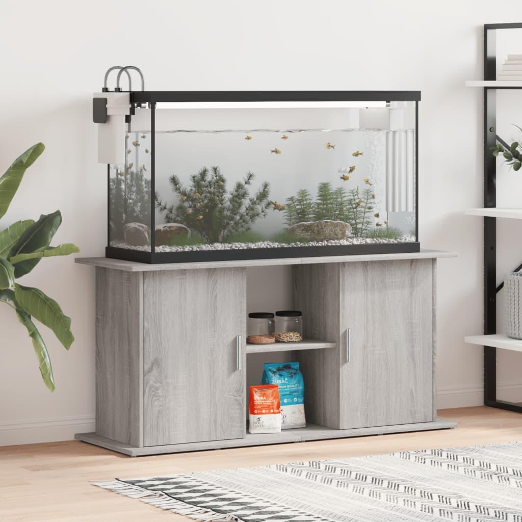 Akvariebord 121x41x58 Konstrueret Træ Grå Sonoma - Boligcenter Akvarie  - 8720845418236