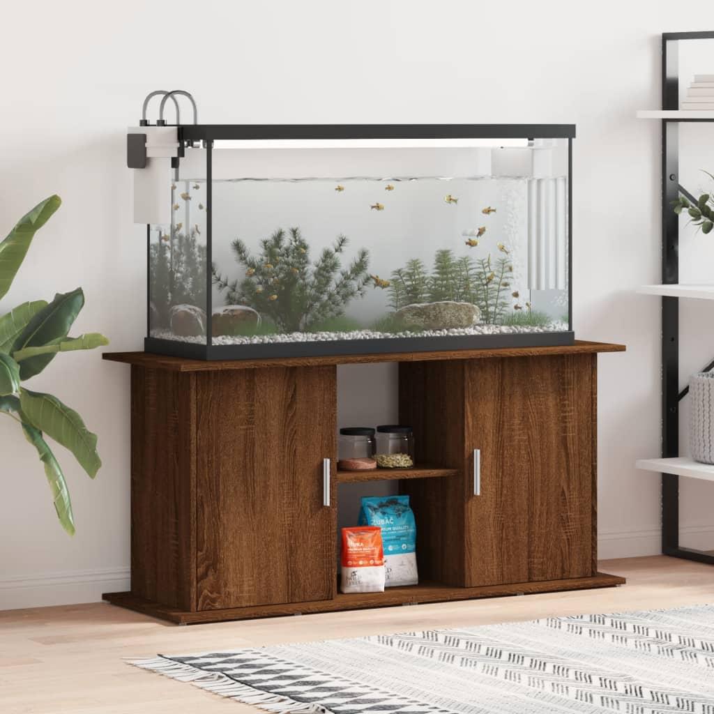 Akvariebord 121x41x58 Konstrueret Træ Brun Egetræsfarve - Boligcenter Akvarie  - 8720845418243