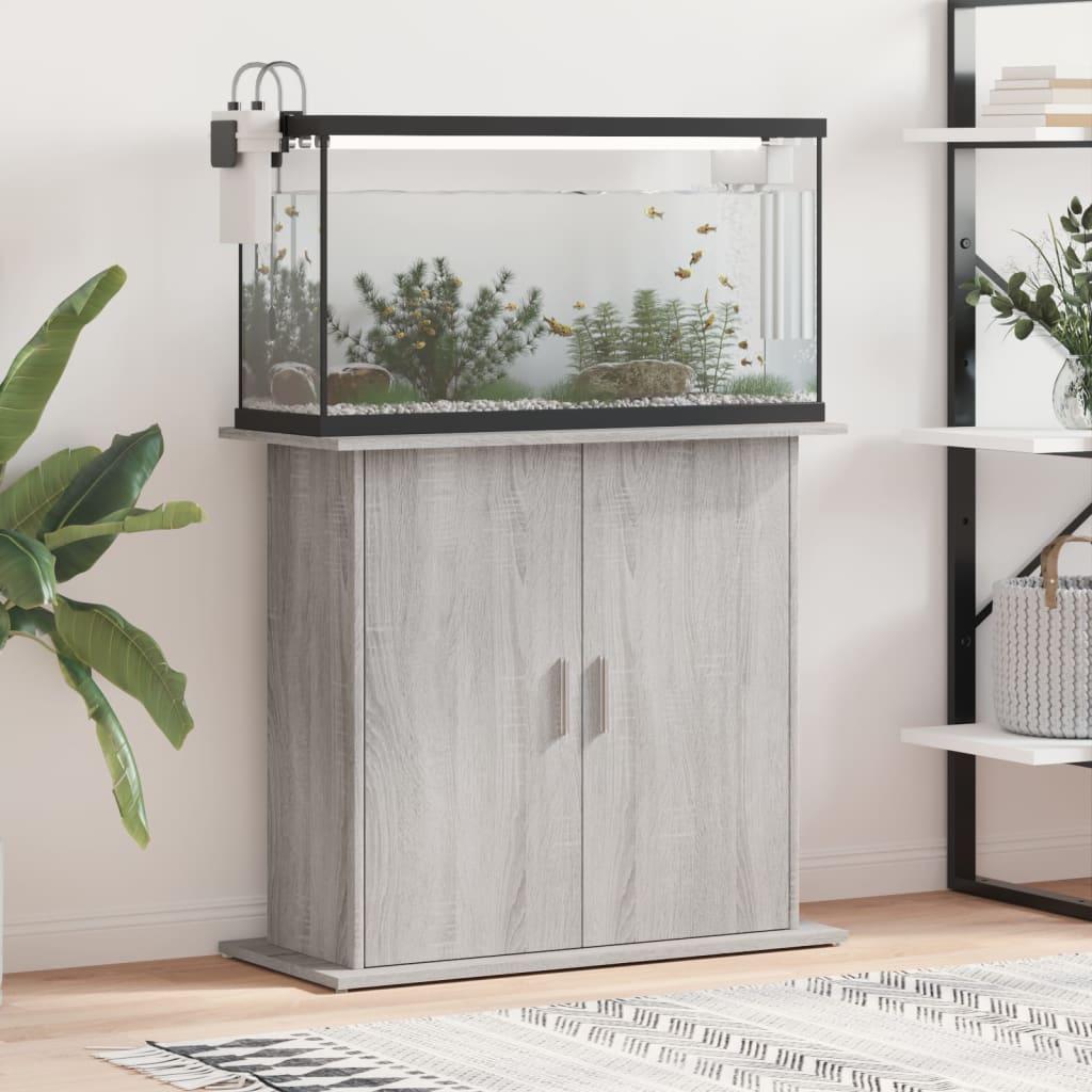 Akvariebord 81x36x73 Konstrueret Træ Grå Sonoma - Akvarie  - 8720845418311