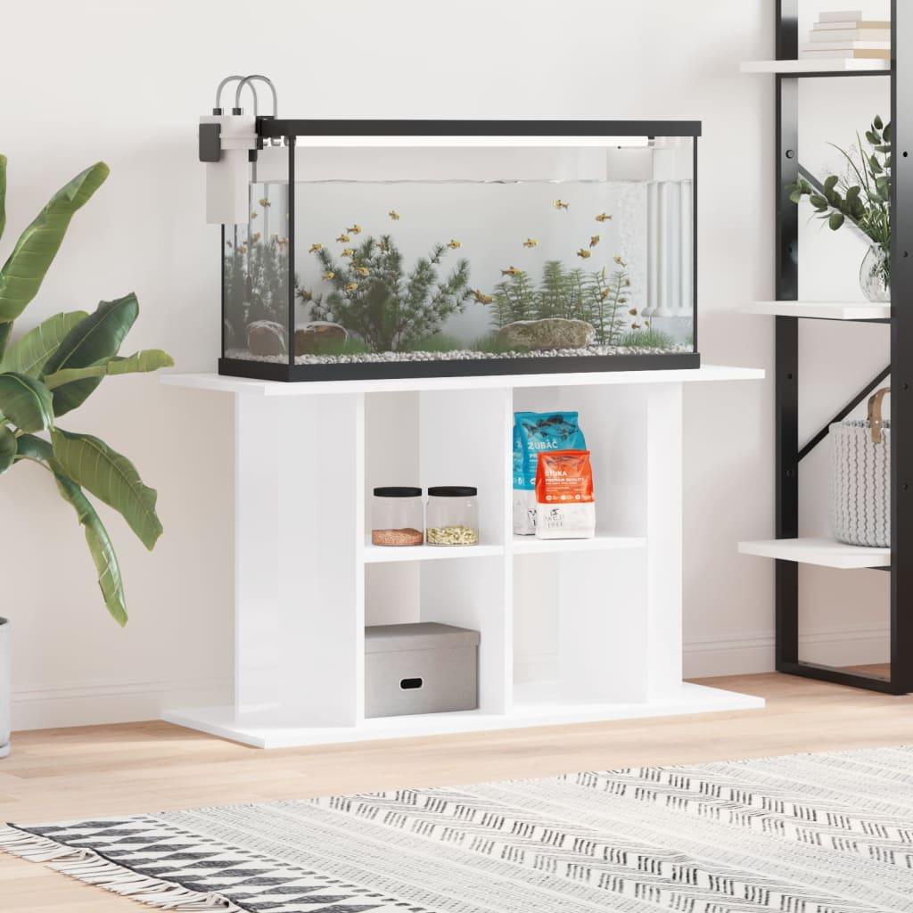 Hvid Akvariebord 100x40x60 Konstrueret Træ Højglans - Boligcenter Akvarie  - 8720845417871