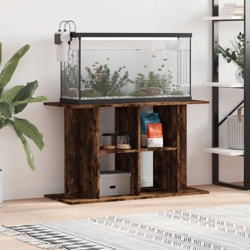 Akvariebord 100x40x60 Konstrueret Træ Røget Egetræsfarve - Boligcenter Akvarie  - 8720845417901