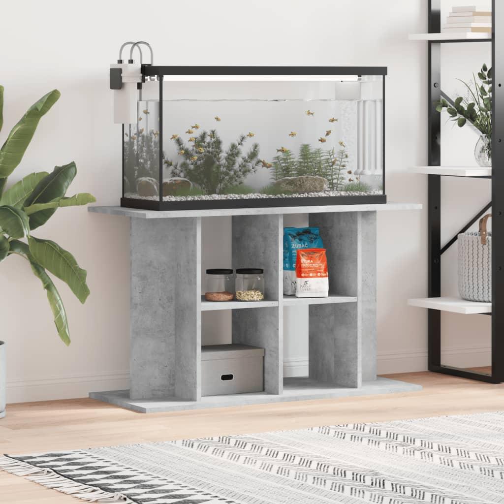 Akvariebord 100x40x60 Konstrueret Træ Betongrå - Boligcenter Akvarie  - 8720845417895