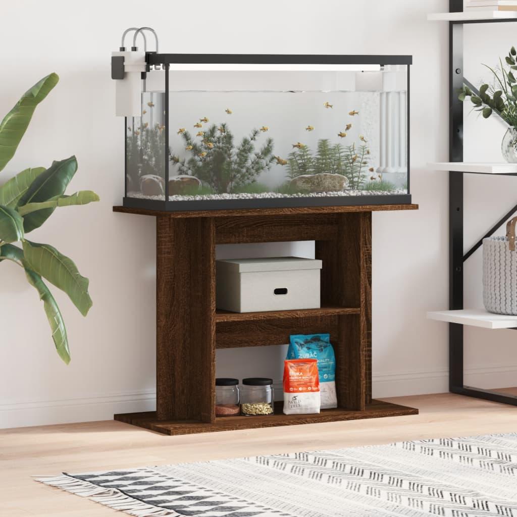 Akvariebord 80x35x60 Konstrueret Træ Brun Egetræsfarve - Boligcenter Akvarie  - 8720845417840