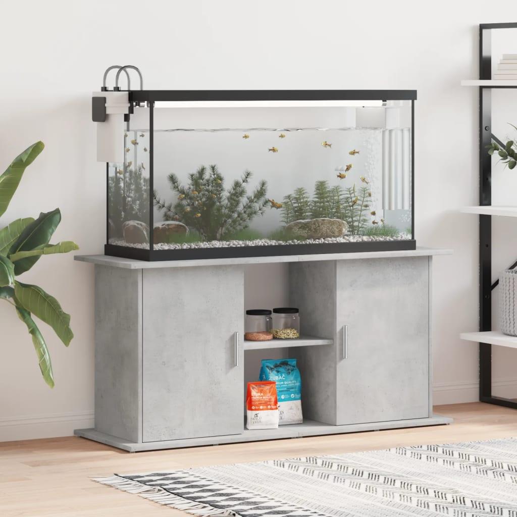Akvariebord 121x41x58 Konstrueret Træ Betongrå - Boligcenter Akvarie  - 8720845418212