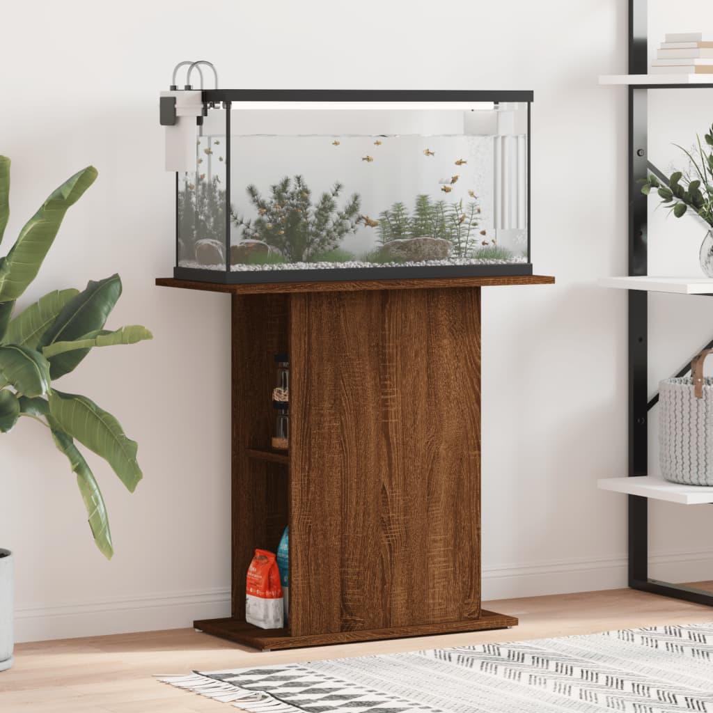 Akvariebord 75x36x72 Konstrueret Træ Brun Egetræsfarve - Akvarie  - 8720845418564