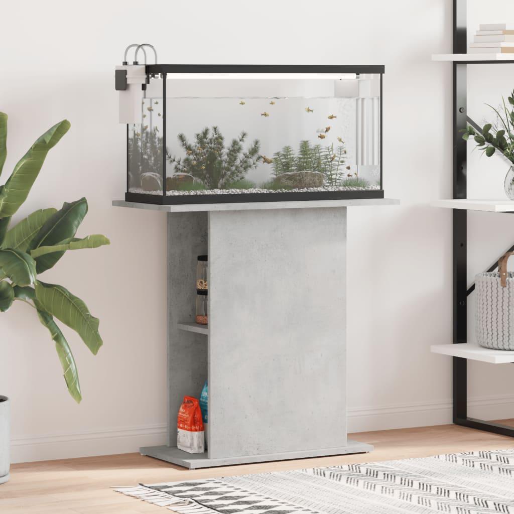 Akvariebord 75x36x72 Konstrueret Træ Betongrå - Akvarie  - 8720845418533