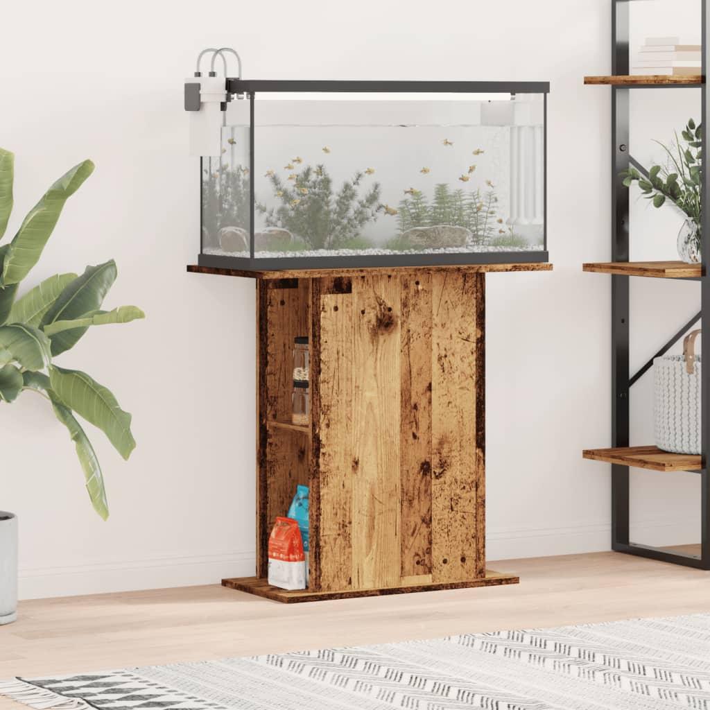 Akvariebord 36x75x72 Konstrueret Træ Antikt Træ - Akvarie  - 8721158445315