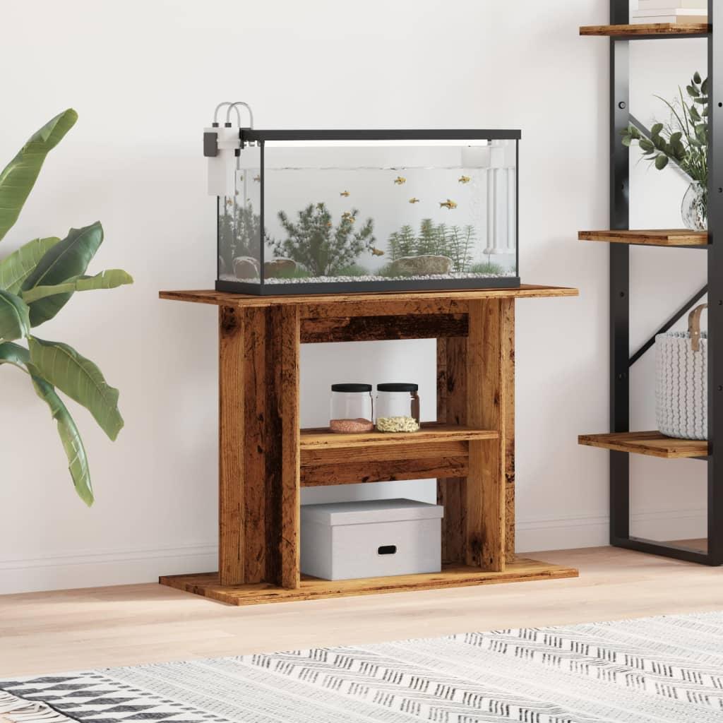 Akvariebord 80x35x60 Konstrueret Træ Antikt Trælook - Akvarie  - 8721158445131