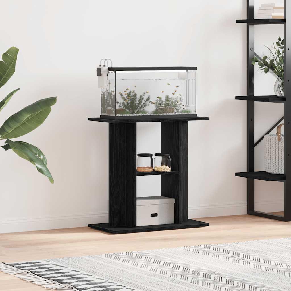 Sort Akvariebord 60x30x60 Konstrueret Træ Egetræsfarve - Akvarie  - 8721158725219