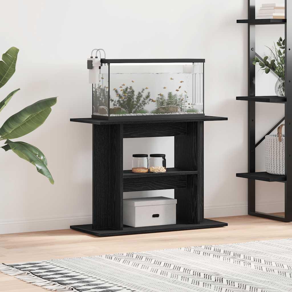 Sort Akvariebord 80x35x60 Konstrueret Træ Egetræsfarve - Akvarie  - 8721158725226
