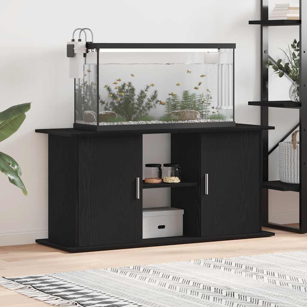Sort Akvariebord 121x41x58 Konstrueret Træ Egetræsfarve - Akvarie  - 8721158725271